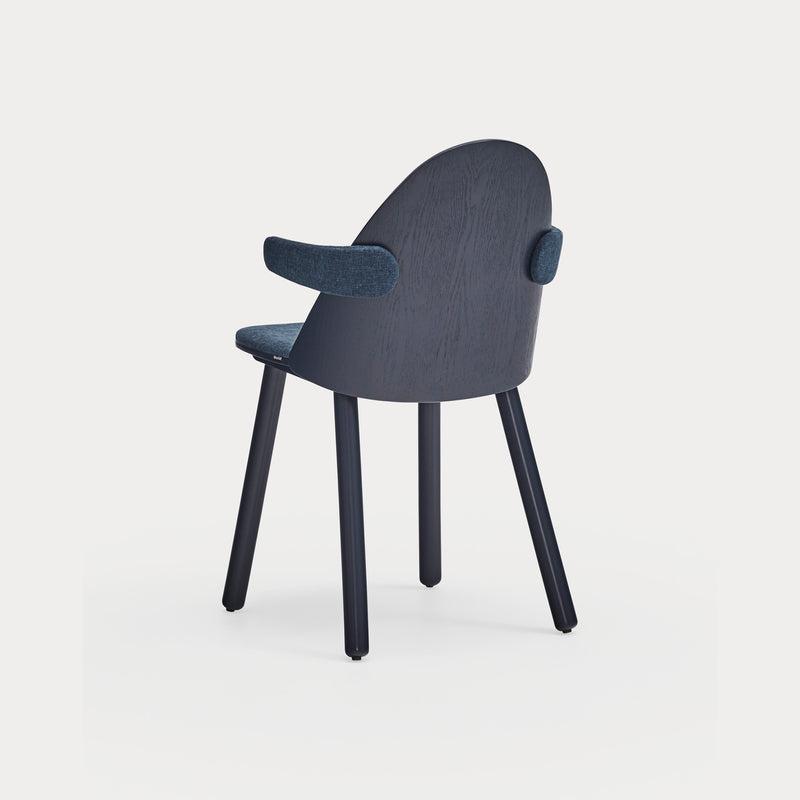 Uma - Chaise Avec Accoudoirs (Pack 2) - Bleu & Gris Foncé