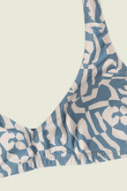 Top de Bikini Marbling Roccia - Azul