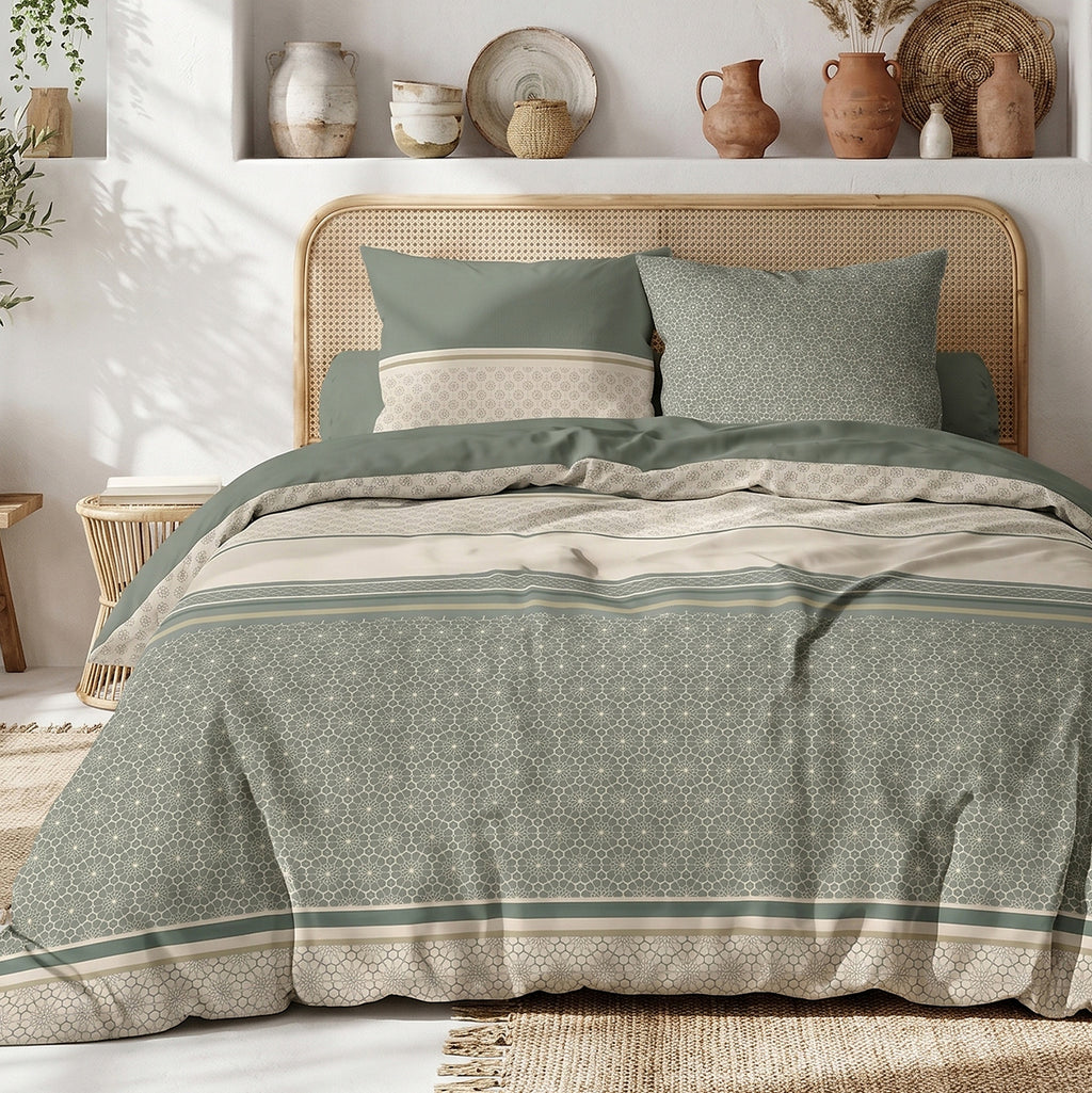 Cylus - Parures de Lit Housse de Couette 3 Pcs - 100% Coton 57fils - Imprimé