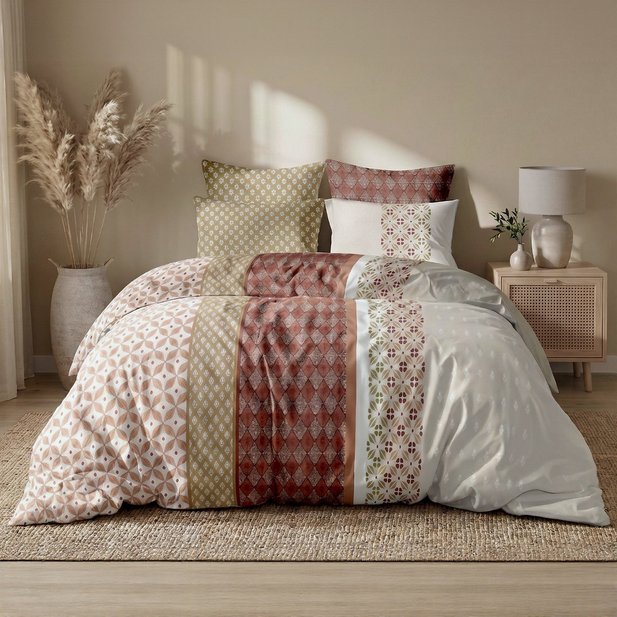 Riadi - Parures de Lit Housse de Couette 3 Pcs - 100% Coton 57fils - Imprimé