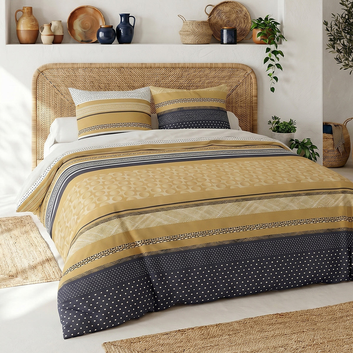 Melting - Parures de Lit Housse de Couette 3 Pcs - 100% Coton 57fils - Imprimé