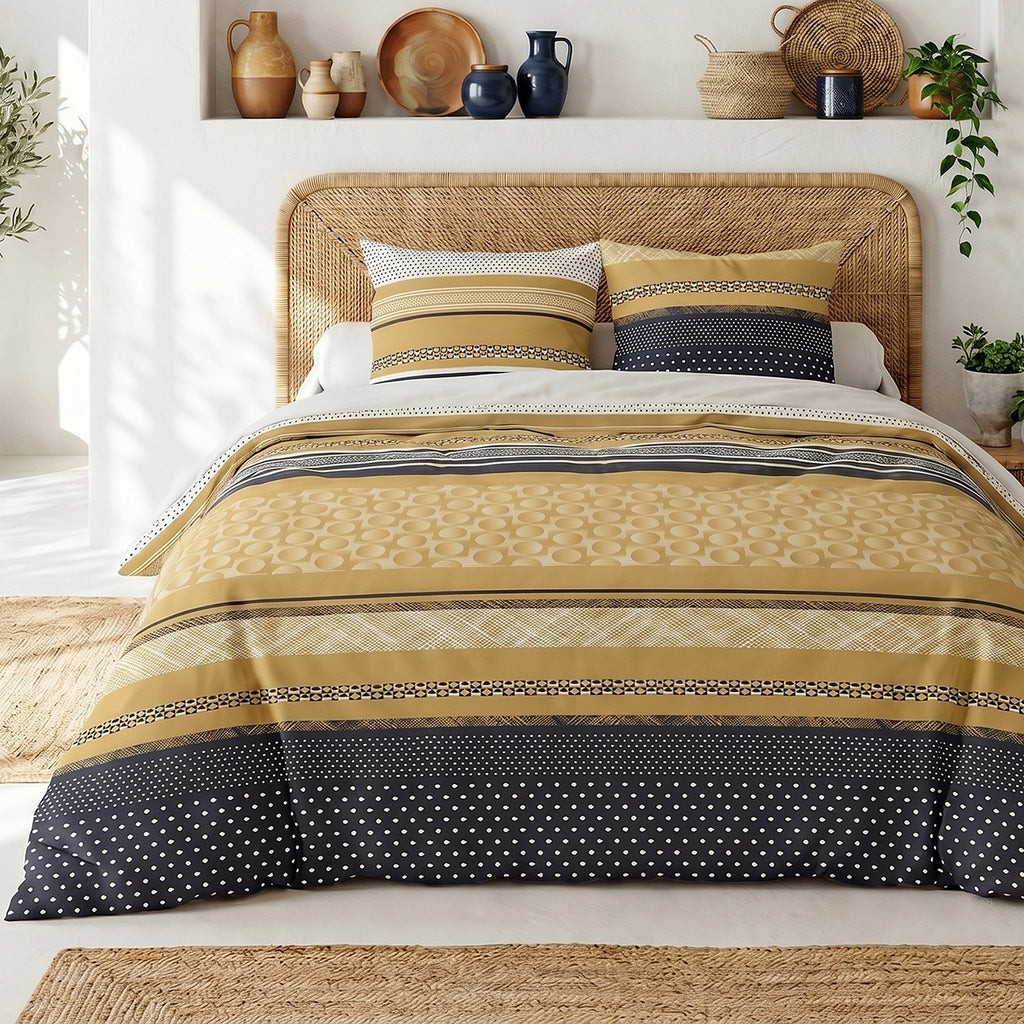 Melting - Parures de Lit Housse de Couette 3 Pcs - 100% Coton 57fils - Imprimé