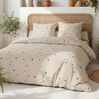 Lamourelle - Juegos de Cama Funda Nórdica 3 Piezas de Algodón de 57 Hilos - 100 % Algodón 57 hilos - Estampado