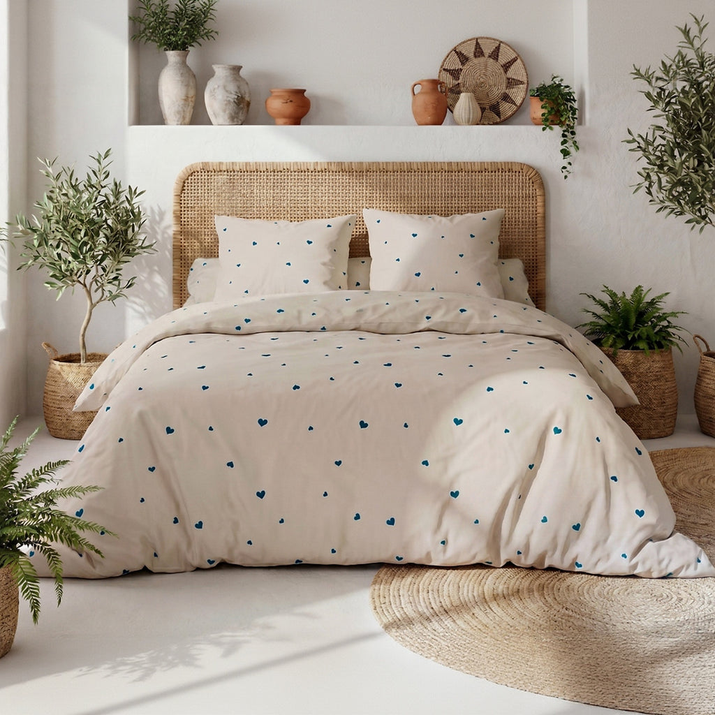 Lamourelle - Juegos de Cama Funda Nórdica 3 Piezas de Algodón de 57 Hilos - 100 % Algodón 57 hilos - Estampado