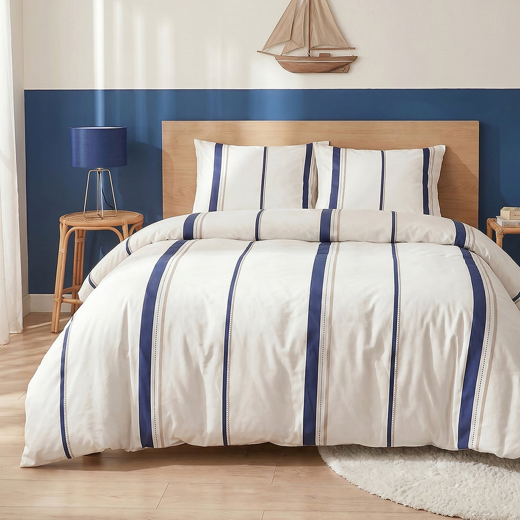 Lord - Juegos de Cama Funda Nórdica 3 Piezas de Algodón de 57 Hilos - 100 % Algodón 57 hilos - Estampado