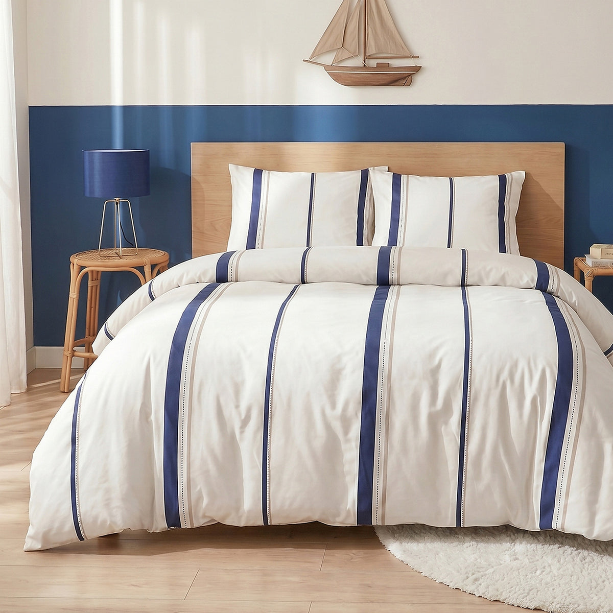 Lord - Juegos de Cama Funda Nórdica 3 Piezas de Algodón de 57 Hilos - 100 % Algodón 57 hilos - Estampado