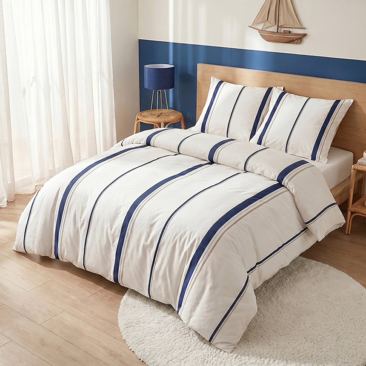 Lord - Juegos de Cama Funda Nórdica 3 Piezas de Algodón de 57 Hilos - 100 % Algodón 57 hilos - Estampado