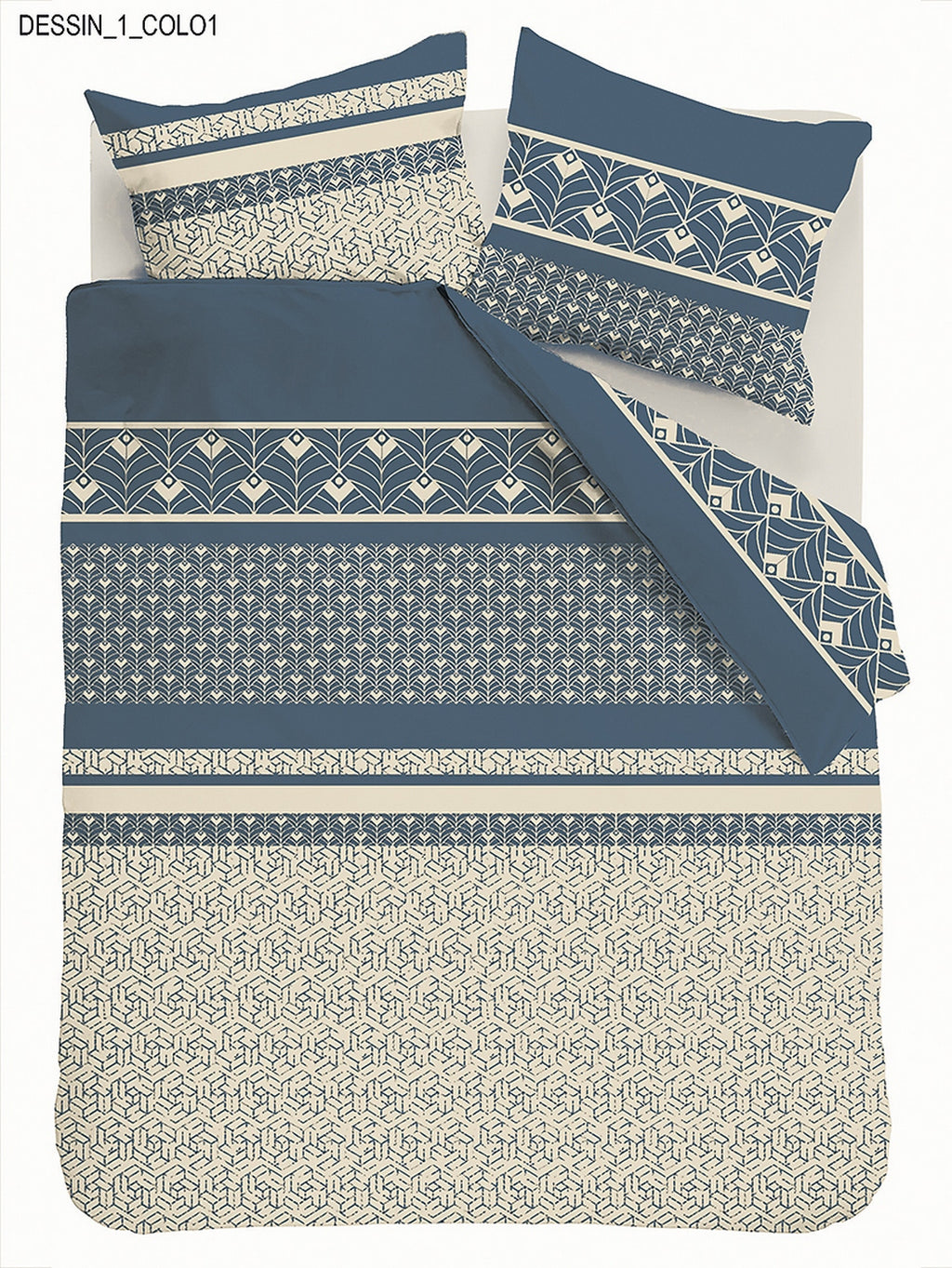 Havril - Parures de Lit Housse de Couette 3 Pcs - 100% Coton 57fils - Imprimé