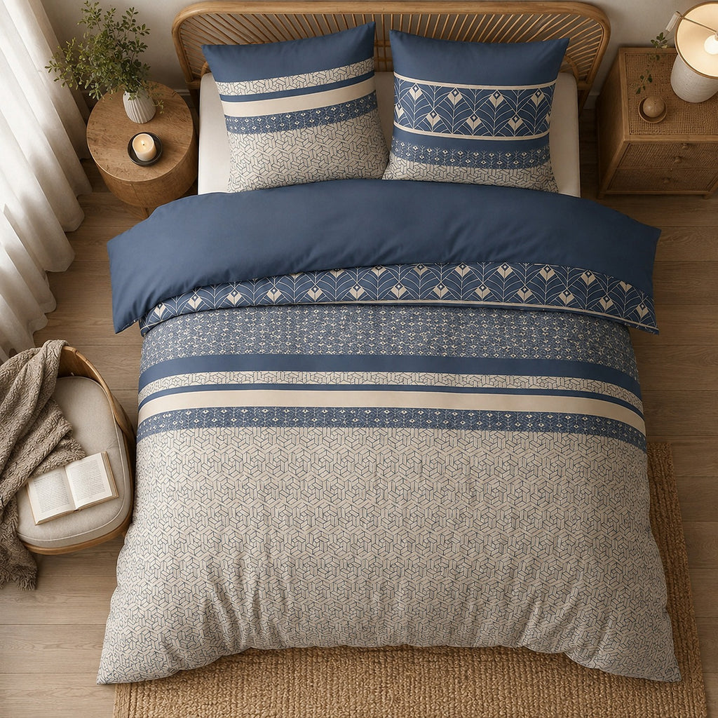 Havril - Parures de Lit Housse de Couette 3 Pcs - 100% Coton 57fils - Imprimé