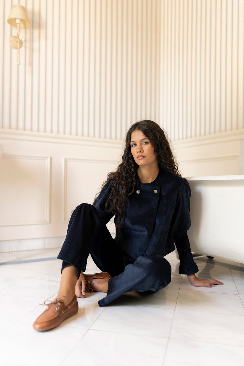 Pantalón pana azul marino - Vanó Studio