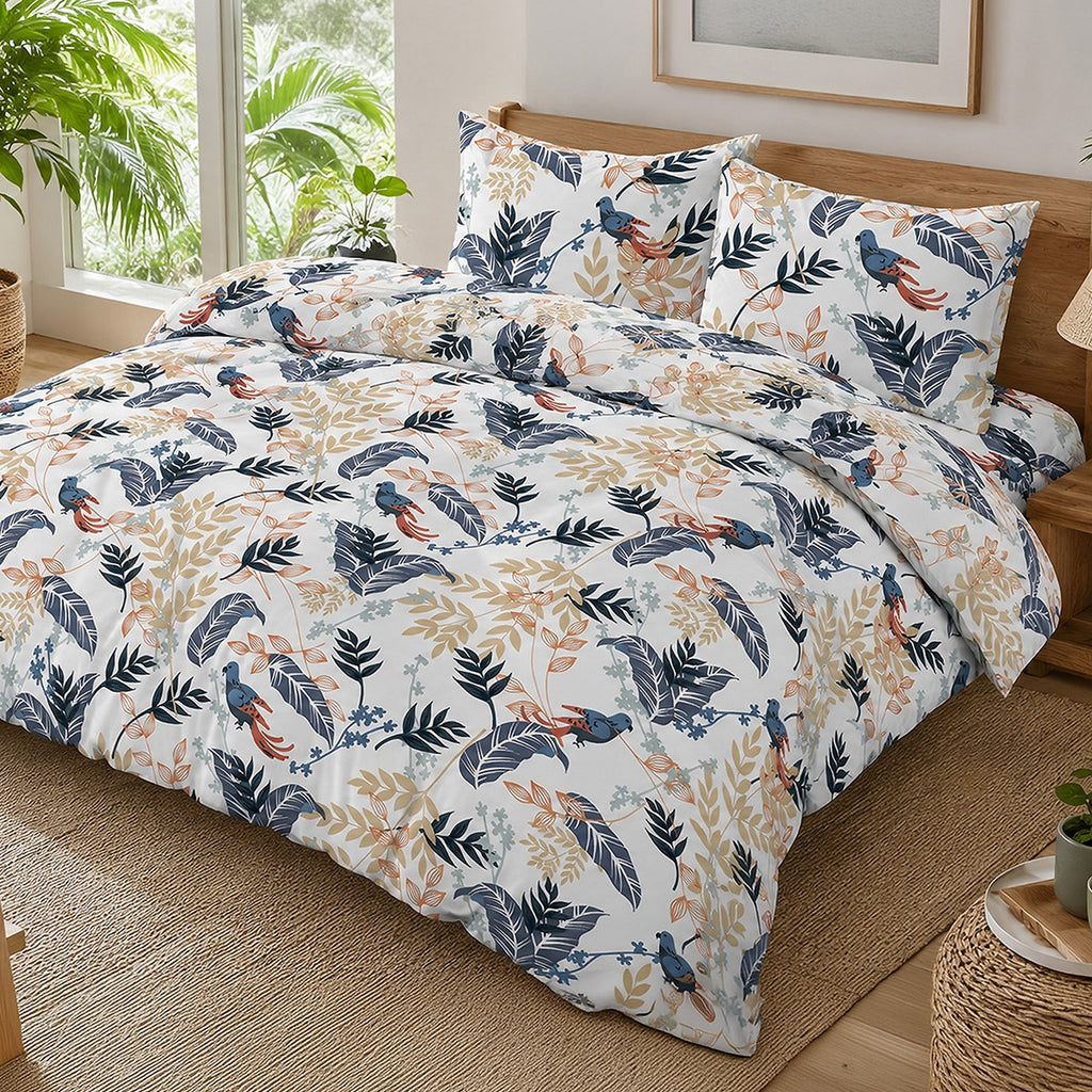Oizel - Parures de Lit de Couette 3pcs avec 2 Taies - 100% Percale de Coton 71 Fils - Imprimé