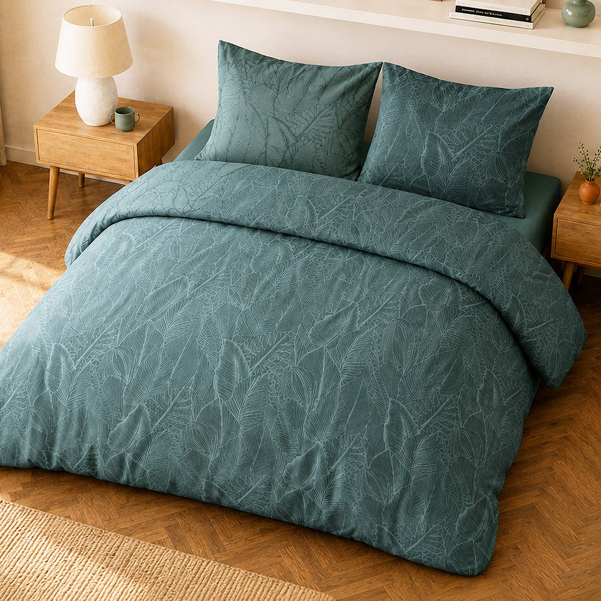 Sylvae - Parures de Lit de Couette 3pcs avec 2 Taies - 100% Percale de Coton 71 Fils - Imprimé