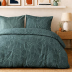 Sylvae - Parures de Lit de Couette 3pcs avec 2 Taies - 100% Percale de Coton 71 Fils - Imprimé