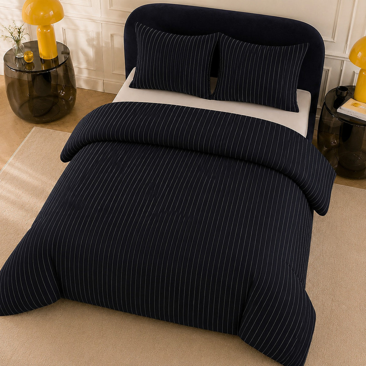 Loyd - Parures de Lit de Couette 3pcs avec 2 Taies - 100% Percale de Coton 71 Fils - Imprimé