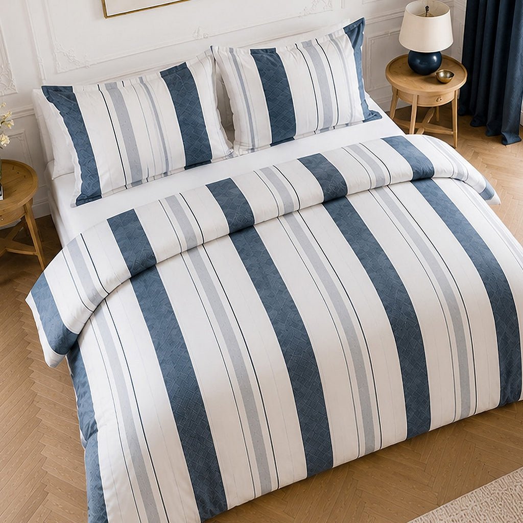 Siround - Parures de Lit de Couette 3pcs avec 2 Taies - 100% Percale de Coton 71 Fils - Imprimé