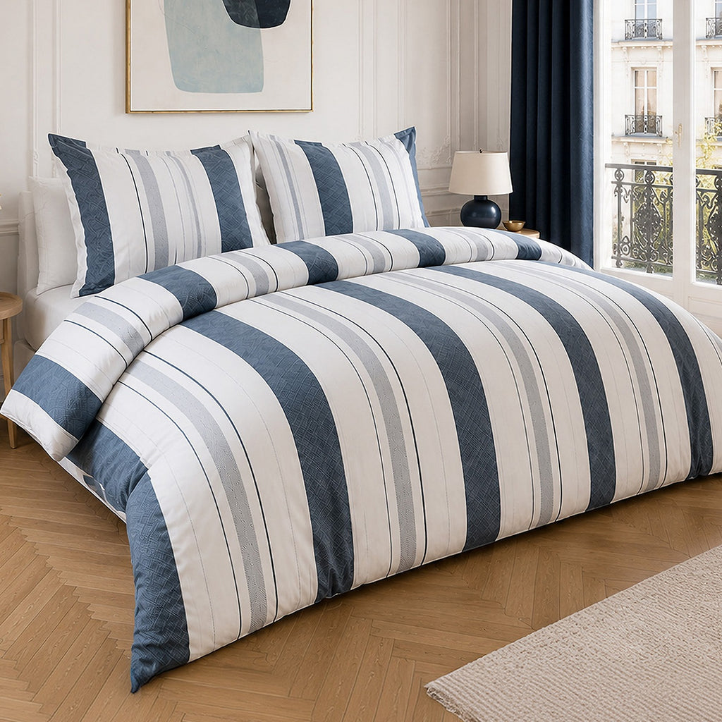 Siround - Parures de Lit de Couette 3pcs avec 2 Taies - 100% Percale de Coton 71 Fils - Imprimé