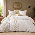 Rosalb - Parures de Lit de Couette 3pcs avec 2 Taies - 100% Percale de Coton 71 Fils - Imprimé