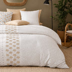 Rosalb - Parures de Lit de Couette 3pcs avec 2 Taies - 100% Percale de Coton 71 Fils - Imprimé