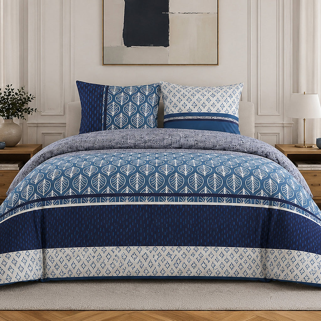 Tomy - Parures de Lit de Couette 3pcs avec 2 Taies - 100% Percale de Coton 71 Fils - Imprimé
