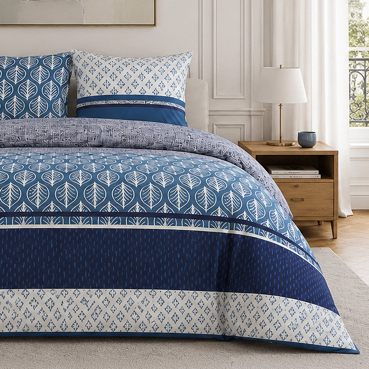 Tomy - Parures de Lit de Couette 3pcs avec 2 Taies - 100% Percale de Coton 71 Fils - Imprimé