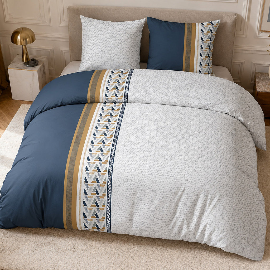 Trigliany - Parures de Lit de Couette 3pcs avec 2 Taies - 100% Percale de Coton 71 Fils - Imprimé