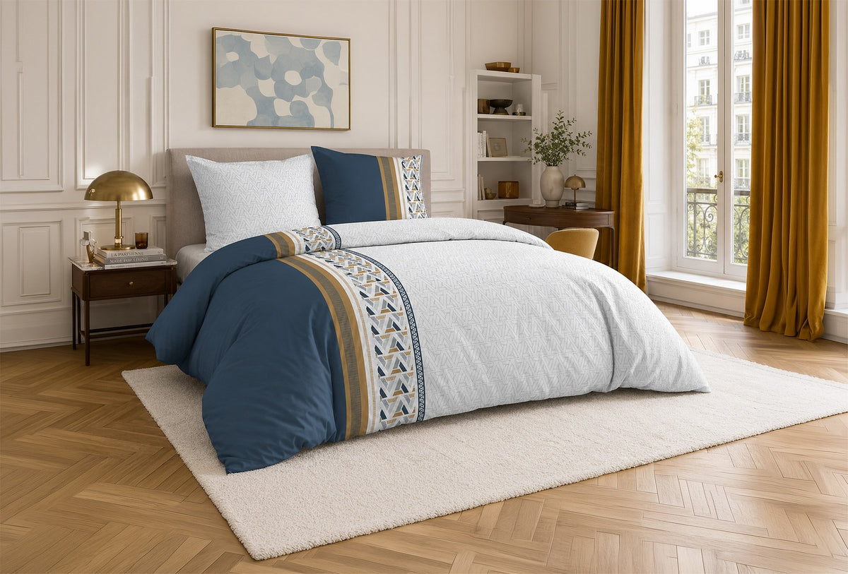 Trigliany - Parures de Lit de Couette 3pcs avec 2 Taies - 100% Percale de Coton 71 Fils - Imprimé