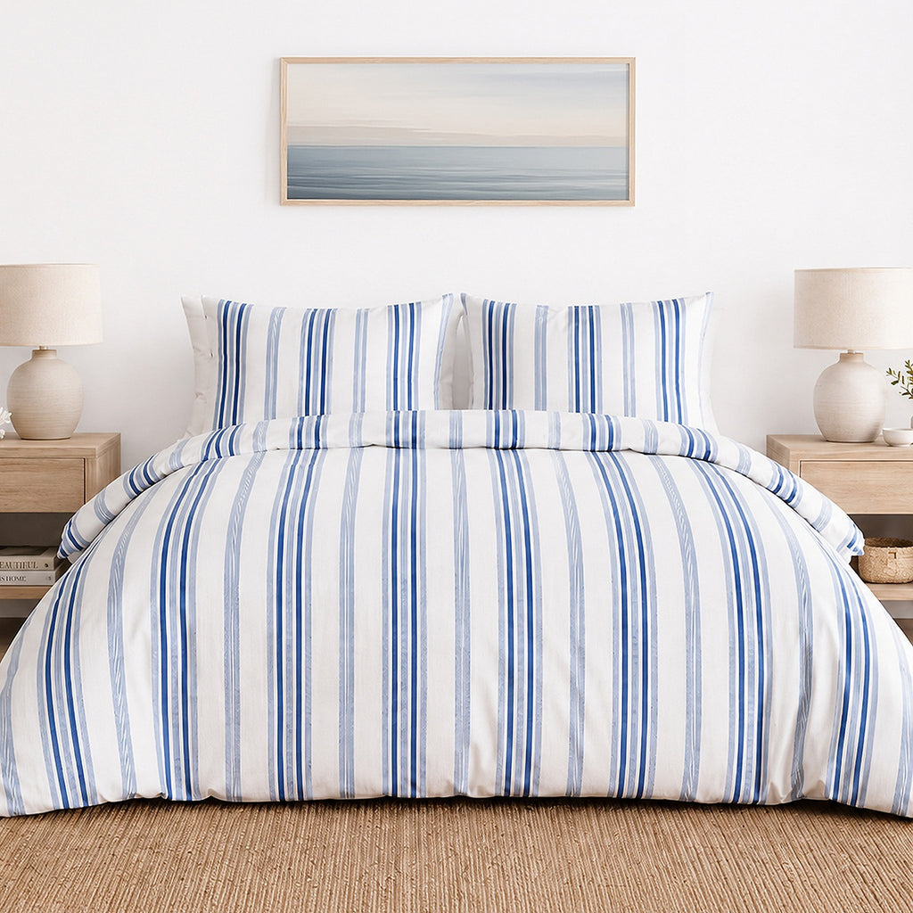 Mat - Parures de Lit de Couette 3pcs avec 2 Taies - 100% Percale de Coton 71 Fils - Imprimé