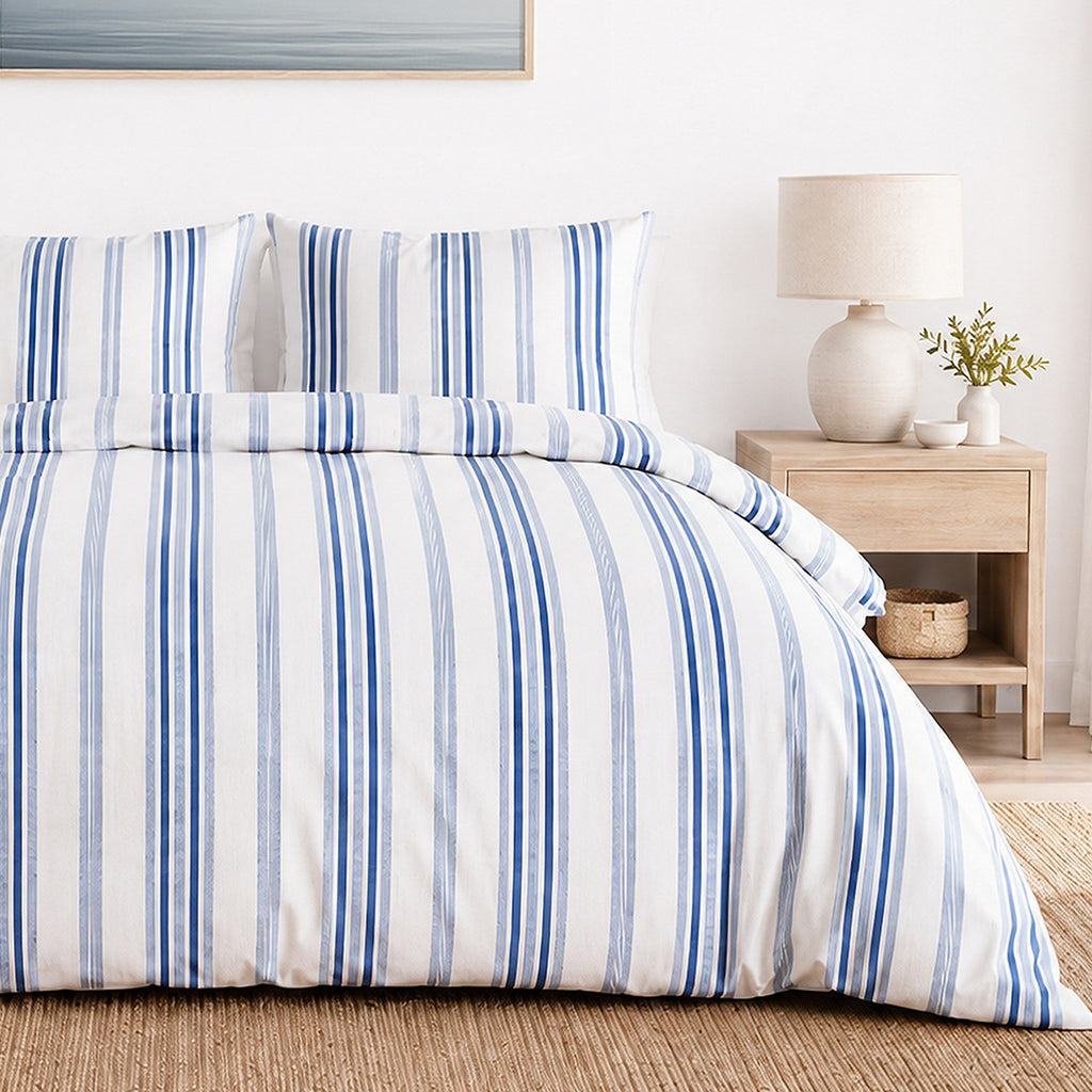 Mat - Parures de Lit de Couette 3pcs avec 2 Taies - 100% Percale de Coton 71 Fils - Imprimé