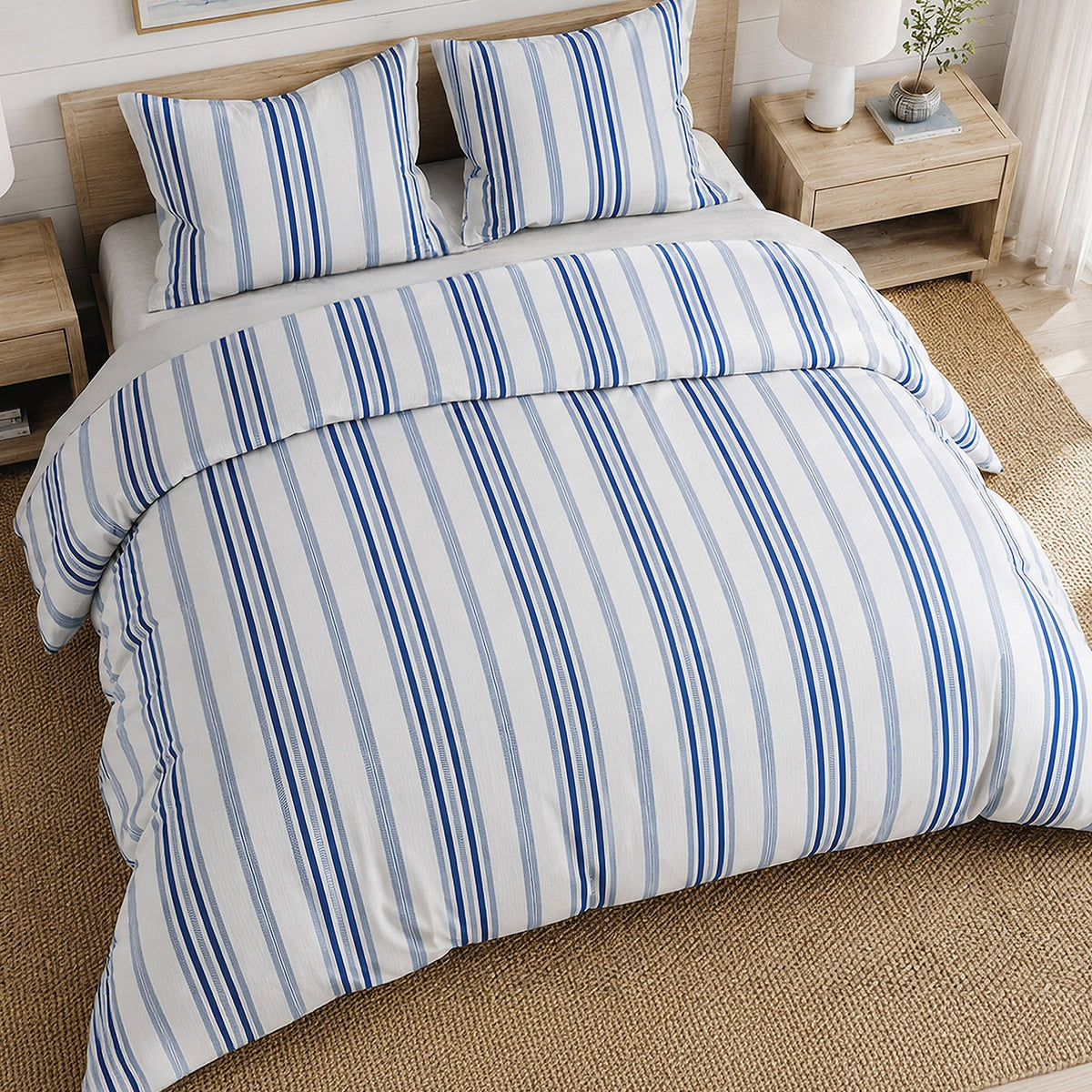 Mat - Parures de Lit de Couette 3pcs avec 2 Taies - 100% Percale de Coton 71 Fils - Imprimé