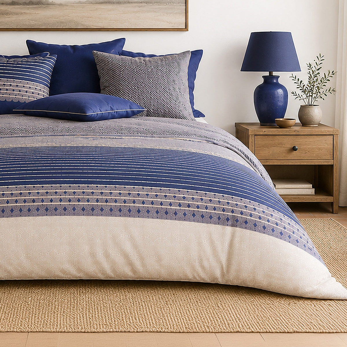 Blevaris - Parures de Lit de Couette 3pcs avec 2 Taies - 100% Percale de Coton 71 Fils - Imprimé