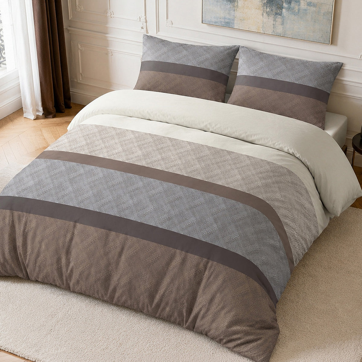 Terix - Parures de Lit de Couette 3pcs avec 2 Taies - 100% Percale de Coton 71 Fils - Imprimé