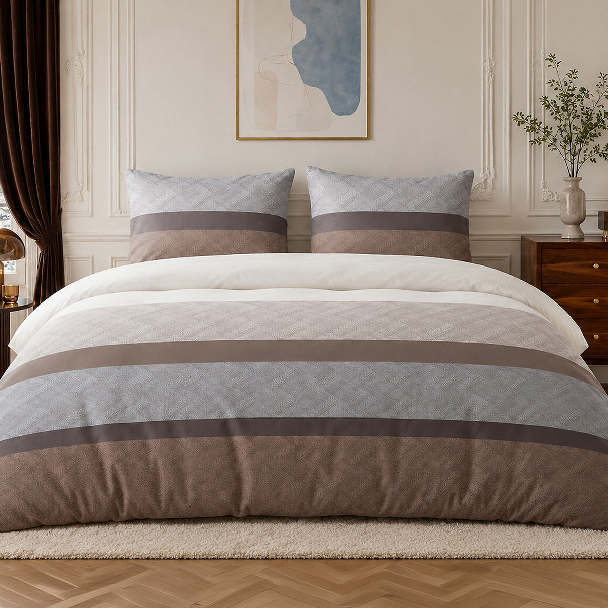 Terix - Parures de Lit de Couette 3pcs avec 2 Taies - 100% Percale de Coton 71 Fils - Imprimé
