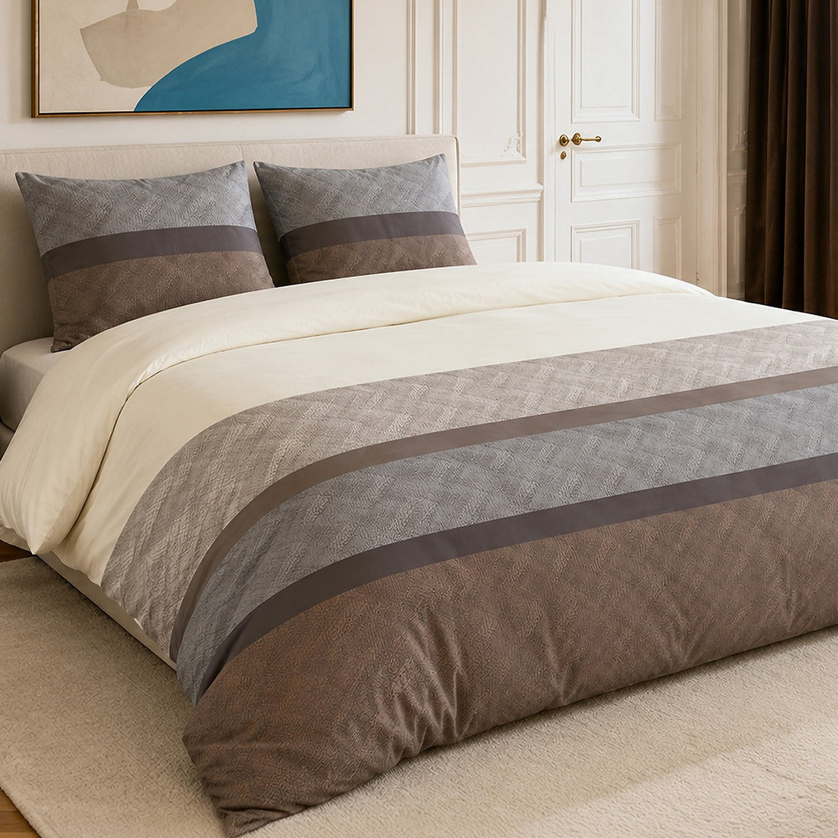 Terix - Parures de Lit de Couette 3pcs avec 2 Taies - 100% Percale de Coton 71 Fils - Imprimé