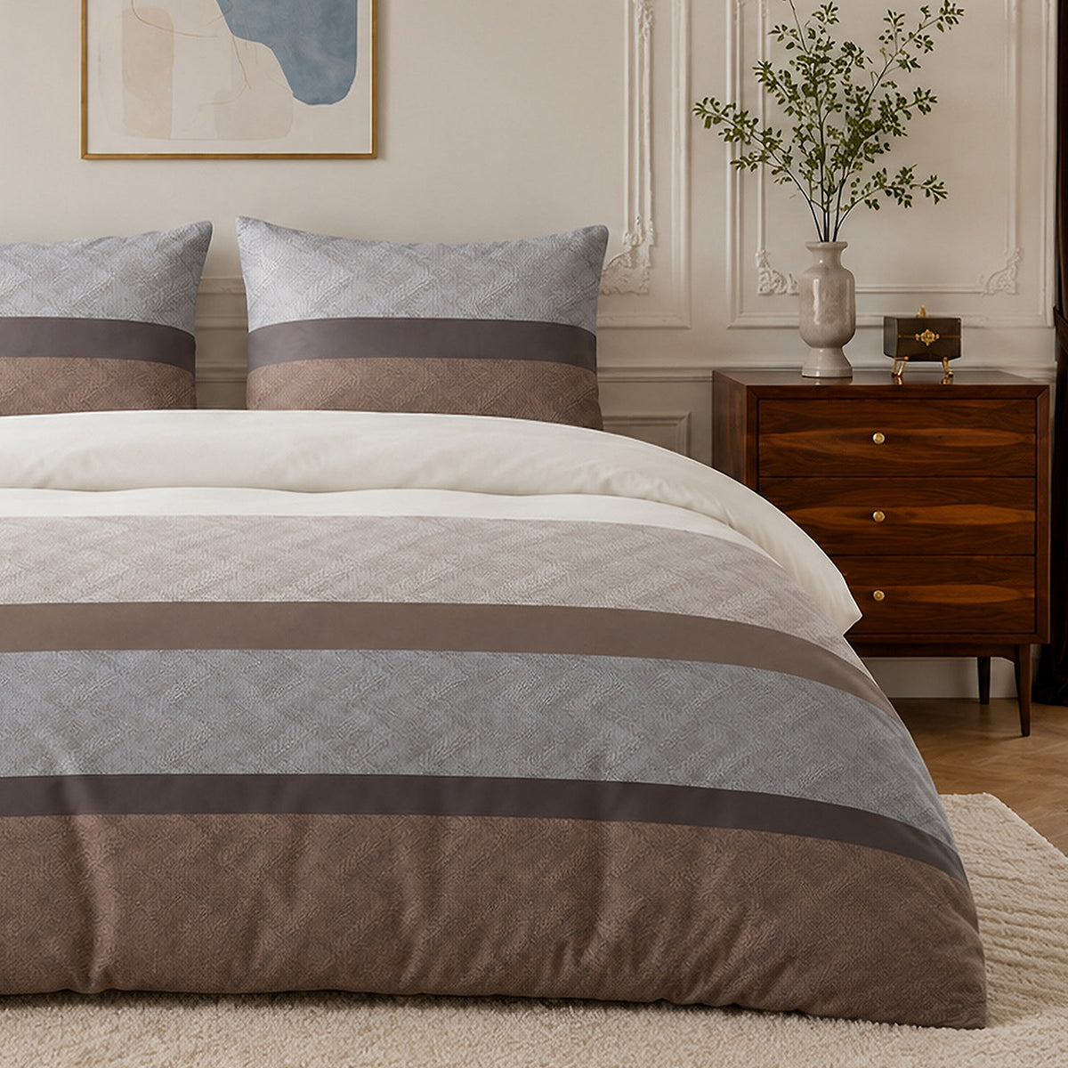 Terix - Parures de Lit de Couette 3pcs avec 2 Taies - 100% Percale de Coton 71 Fils - Imprimé