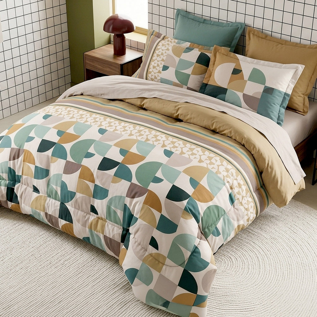 Helya - Parures de Lit Housse de Couette 3 Pcs - 100% Coton 57fils - Imprimé