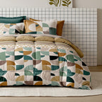 Helya - Parures de Lit Housse de Couette 3 Pcs - 100% Coton 57fils - Imprimé