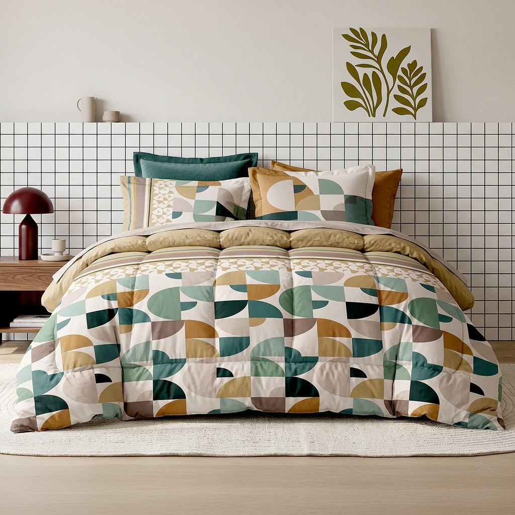 Helya - Parures de Lit Housse de Couette 3 Pcs - 100% Coton 57fils - Imprimé