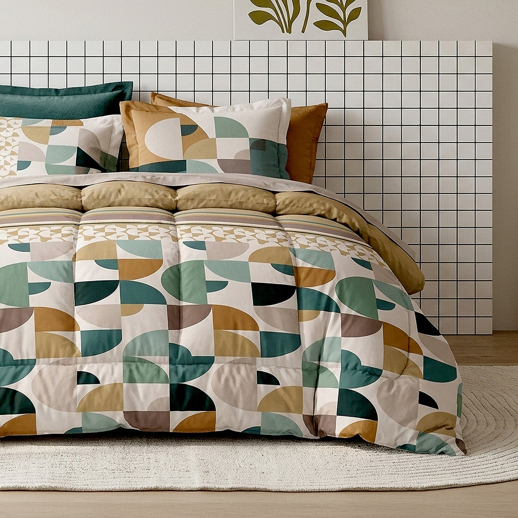 Helya - Parures de Lit Housse de Couette 3 Pcs - 100% Coton 57fils - Imprimé