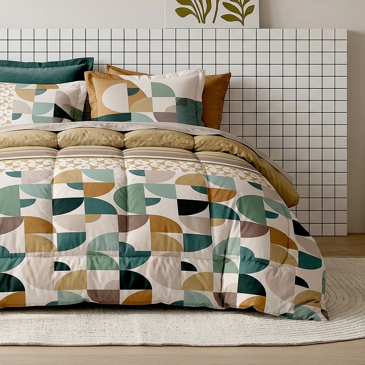 Helya - Parures de Lit Housse de Couette 3 Pcs - 100% Coton 57fils - Imprimé