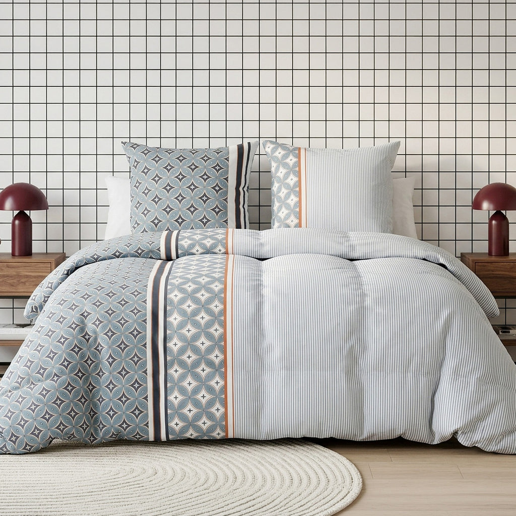 Arabia - Parures de Lit Housse de Couette 3 Pcs - 100% Coton 57fils - Imprimé