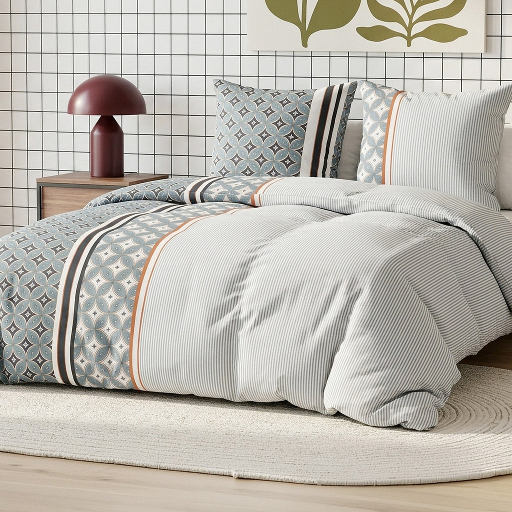Arabia - Parures de Lit Housse de Couette 3 Pcs - 100% Coton 57fils - Imprimé