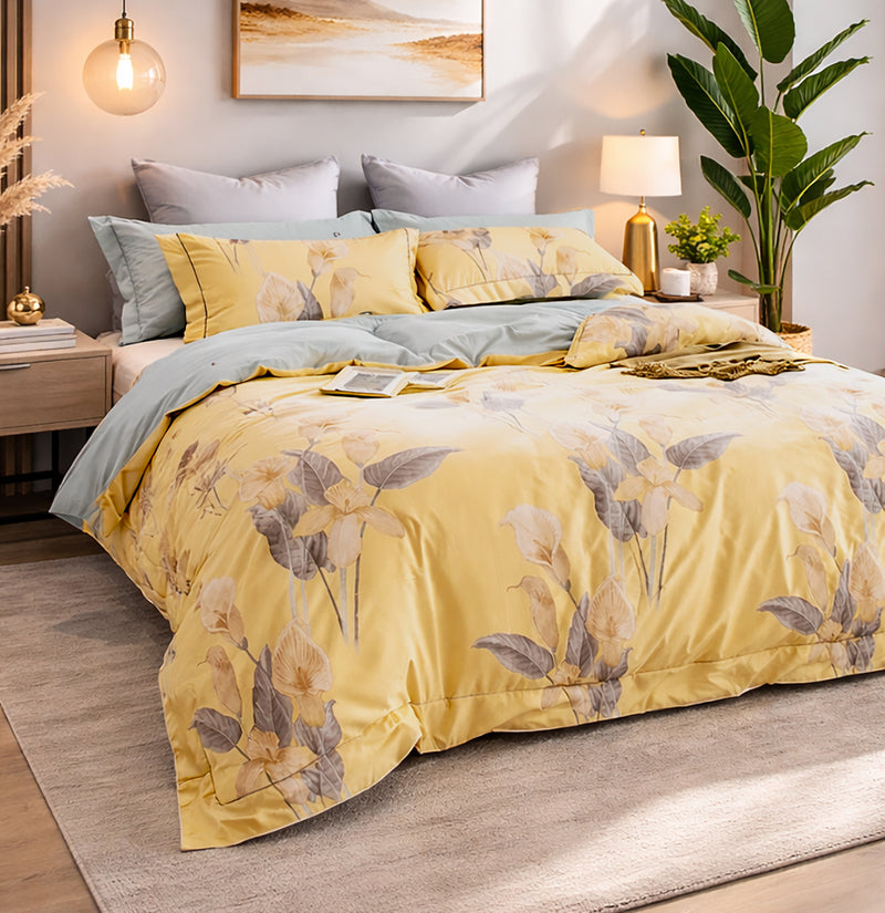 Parure Housse De Couette 3 Pcs En Coton 57 Fils Horia - Imprimé
