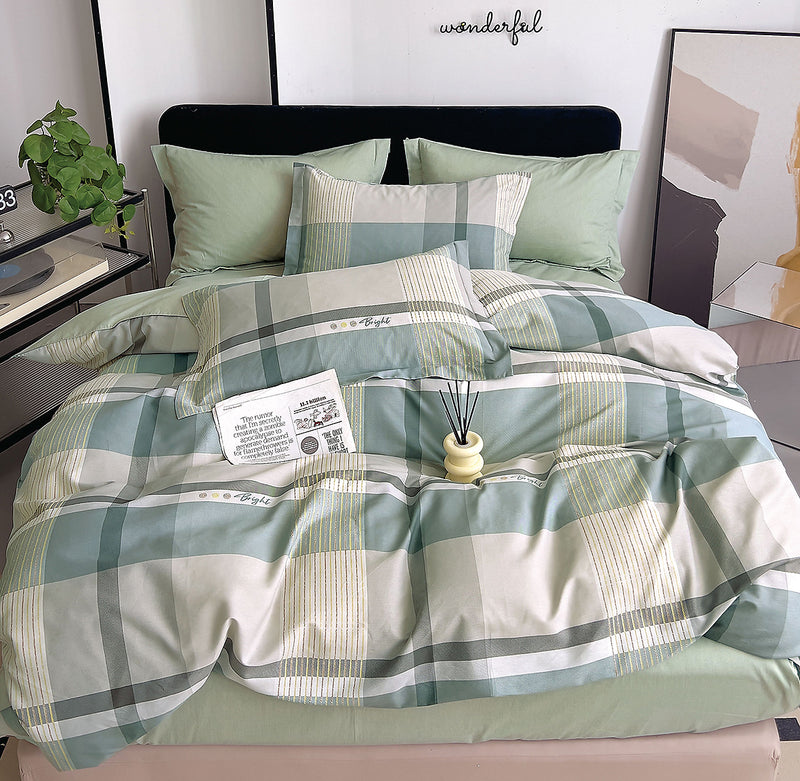 Parure Housse De Couette 3 Pcs En Percale De Coton 80 Fils Althé - Imprimé