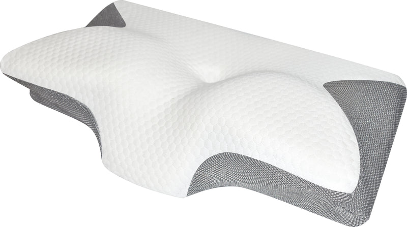 Oreiller Ergonomique À Mémoire De Forme 49, - Blanc / Gris