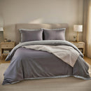 Housse De Couette Réversible En 100% Percale De Coton 70 Fils Grise / Grise Claire