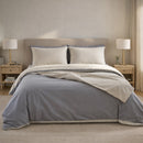 Housse De Couette Reversible En 100% Percale De Coton 70 Fils Naturelle Et Galet - Ecru
