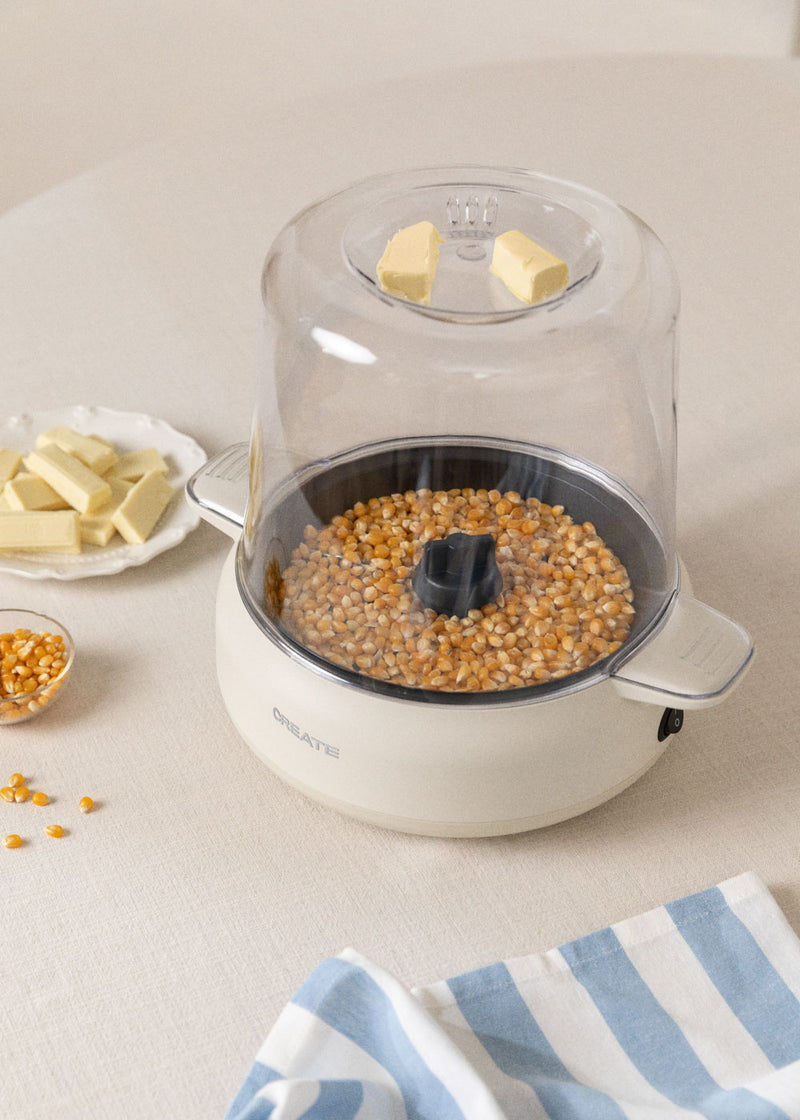 Popcorn Maker Studio - Máquina para hacer palomitas de maíz con opción de hacer estallar mantequilla - Blanco roto