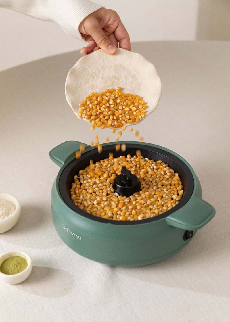 Popcorn Maker Studio - Máquina para hacer palomitas de maíz con opción de hacer estallar mantequilla - Verde salvia