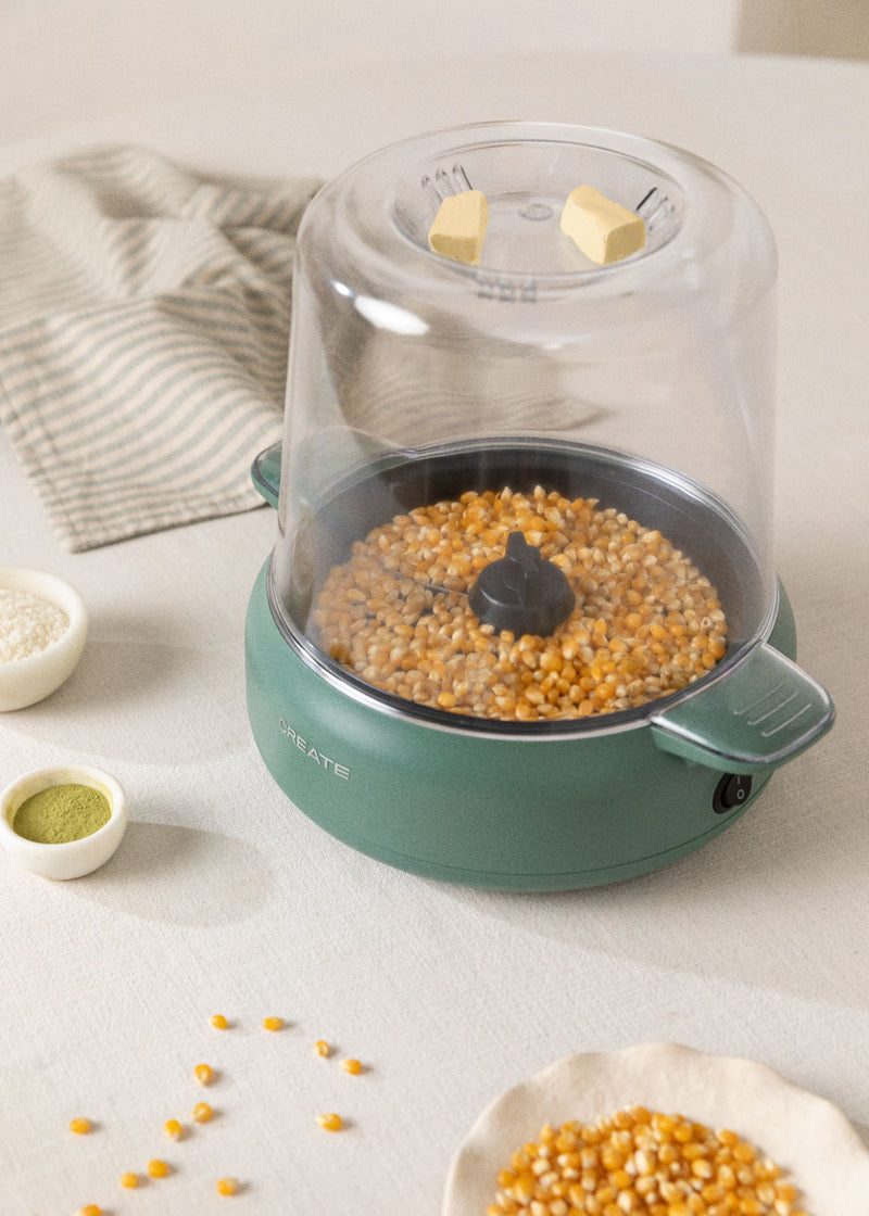 Popcorn Maker Studio - Máquina para hacer palomitas de maíz con opción de hacer estallar mantequilla - Verde salvia