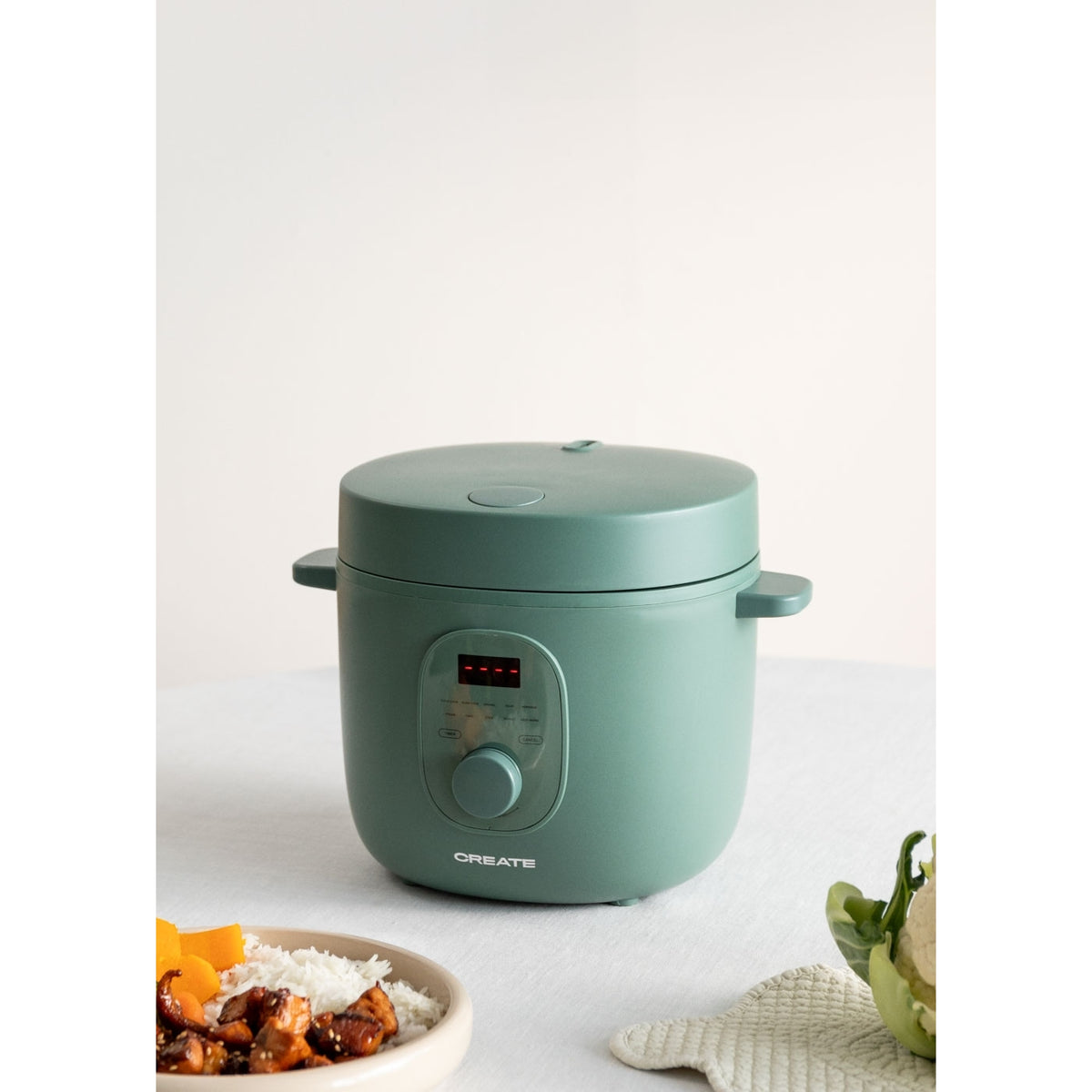 Studio Rice Cooker - 2L Electric Rice Cooker with Steamer Basket - Sage
